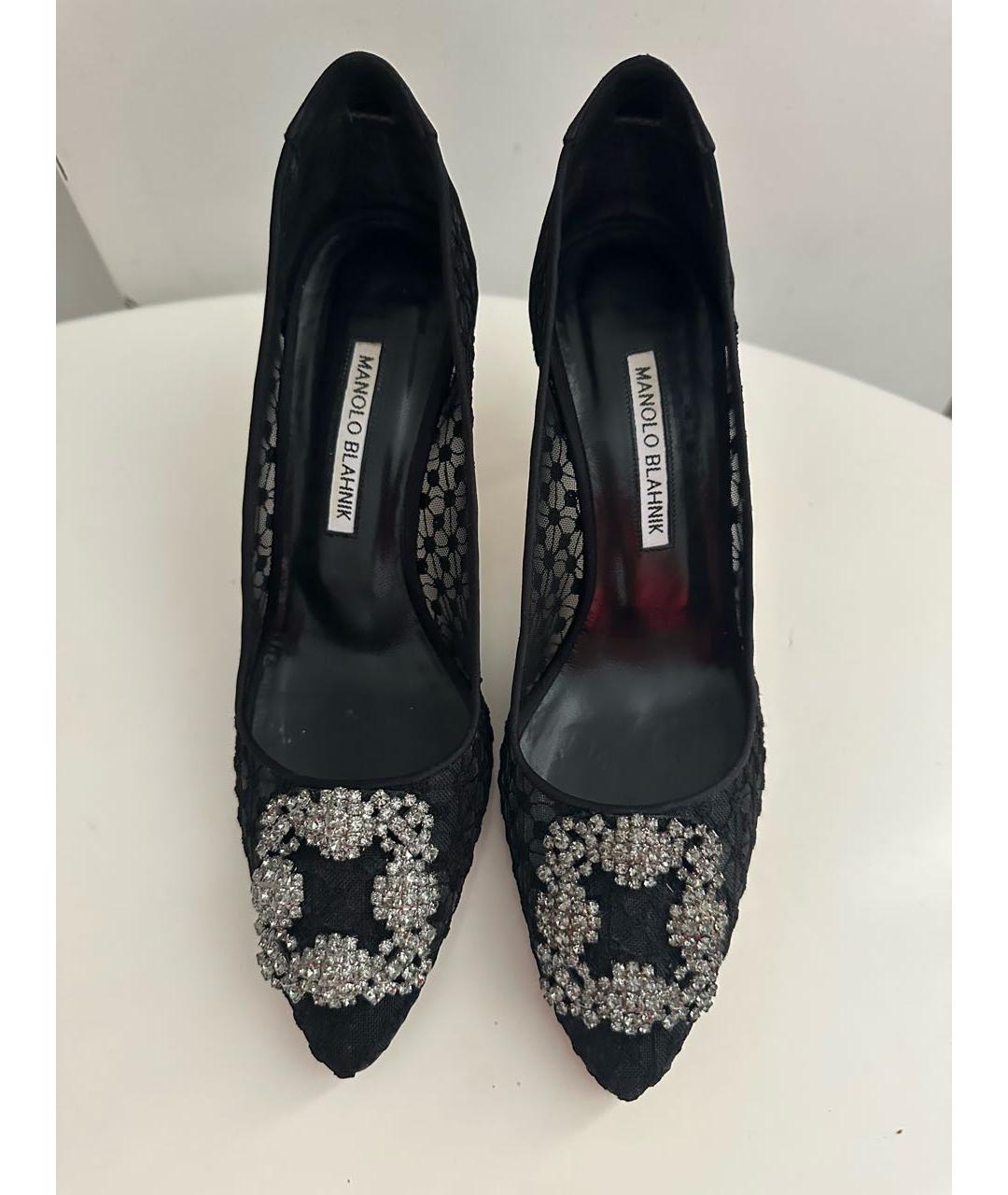 MANOLO BLAHNIK Черные текстильные туфли, фото 2