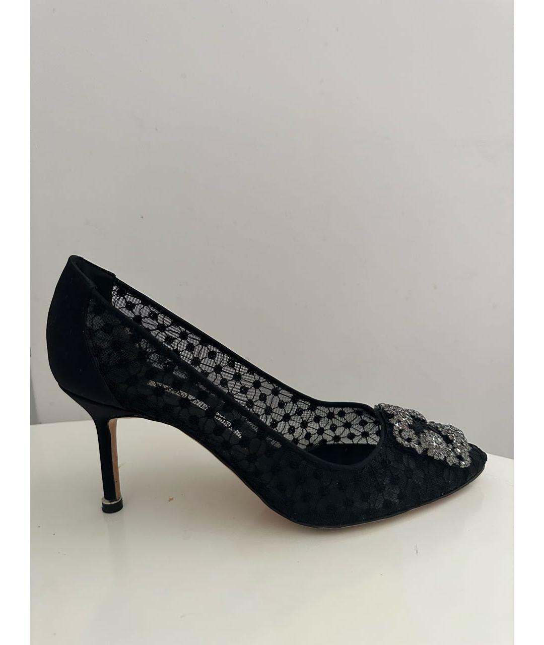 MANOLO BLAHNIK Черные текстильные туфли, фото 8