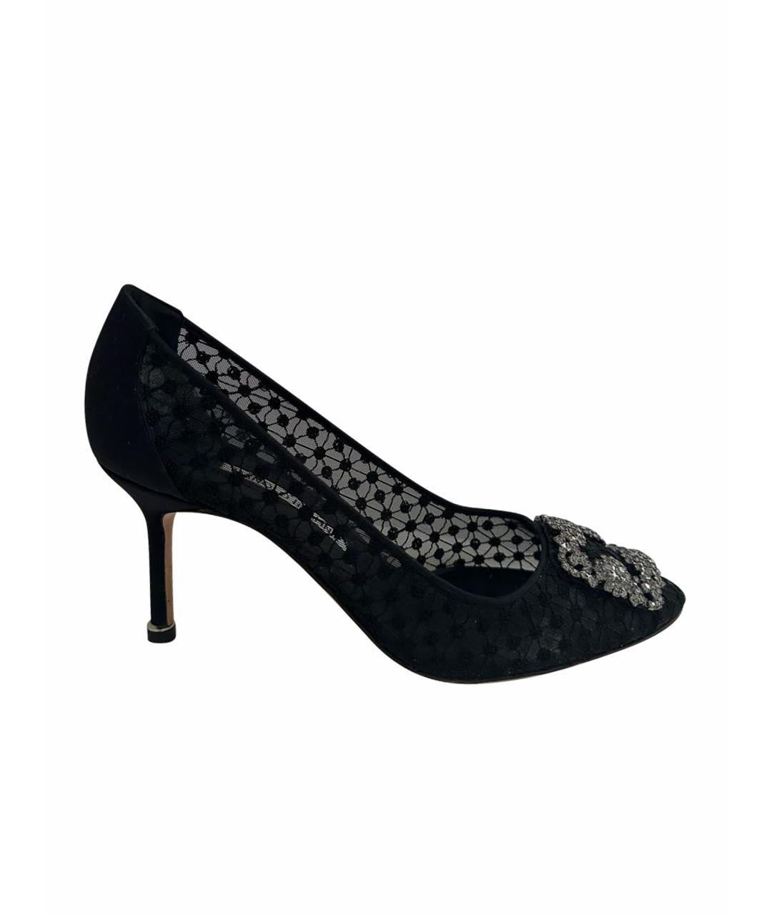 MANOLO BLAHNIK Черные текстильные туфли, фото 1