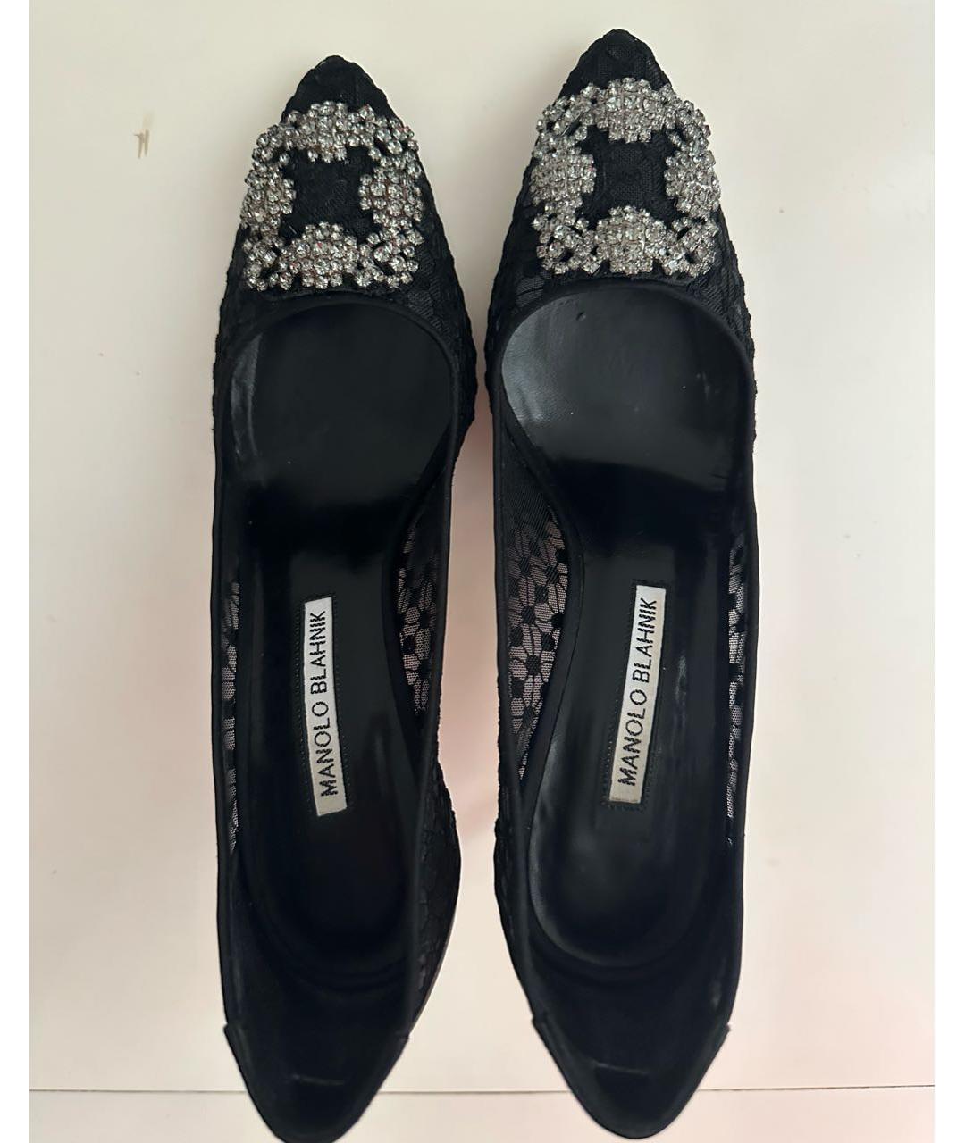 MANOLO BLAHNIK Черные текстильные туфли, фото 3