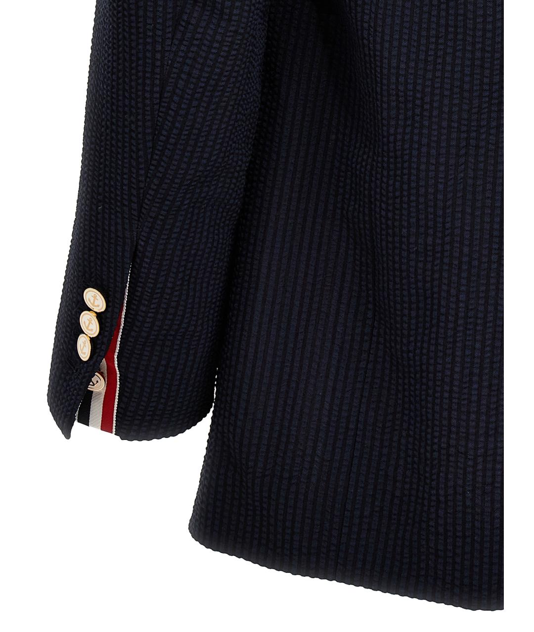 THOM BROWNE Темно-синий шерстяной пиджак, фото 4