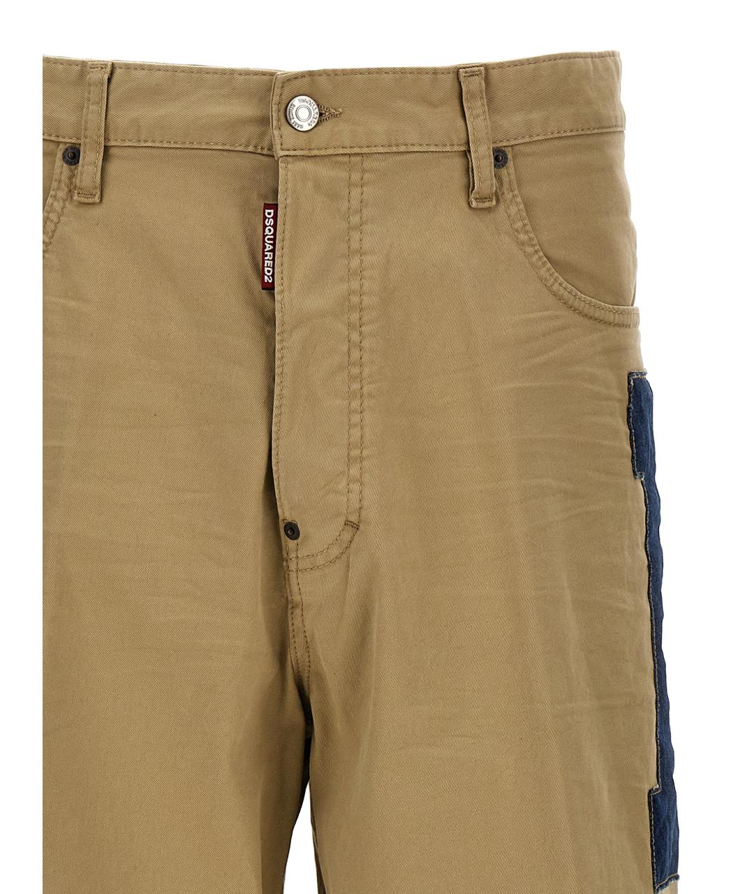 DSQUARED2 Бежевые хлопковые прямые джинсы, фото 3