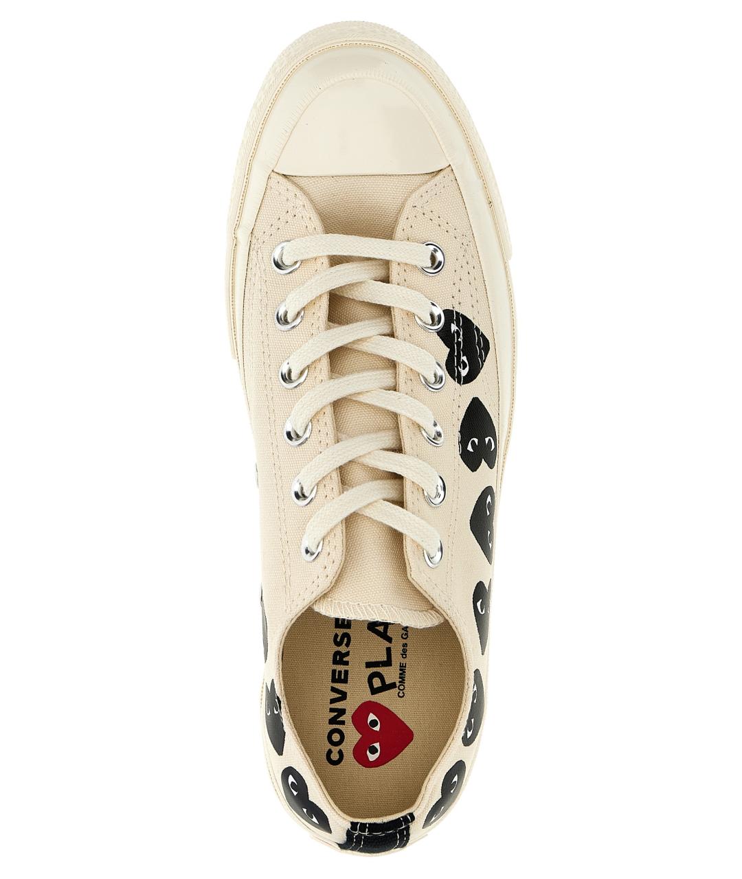 COMME DES GARÇONS PLAY Бежевые текстильные кеды, фото 4