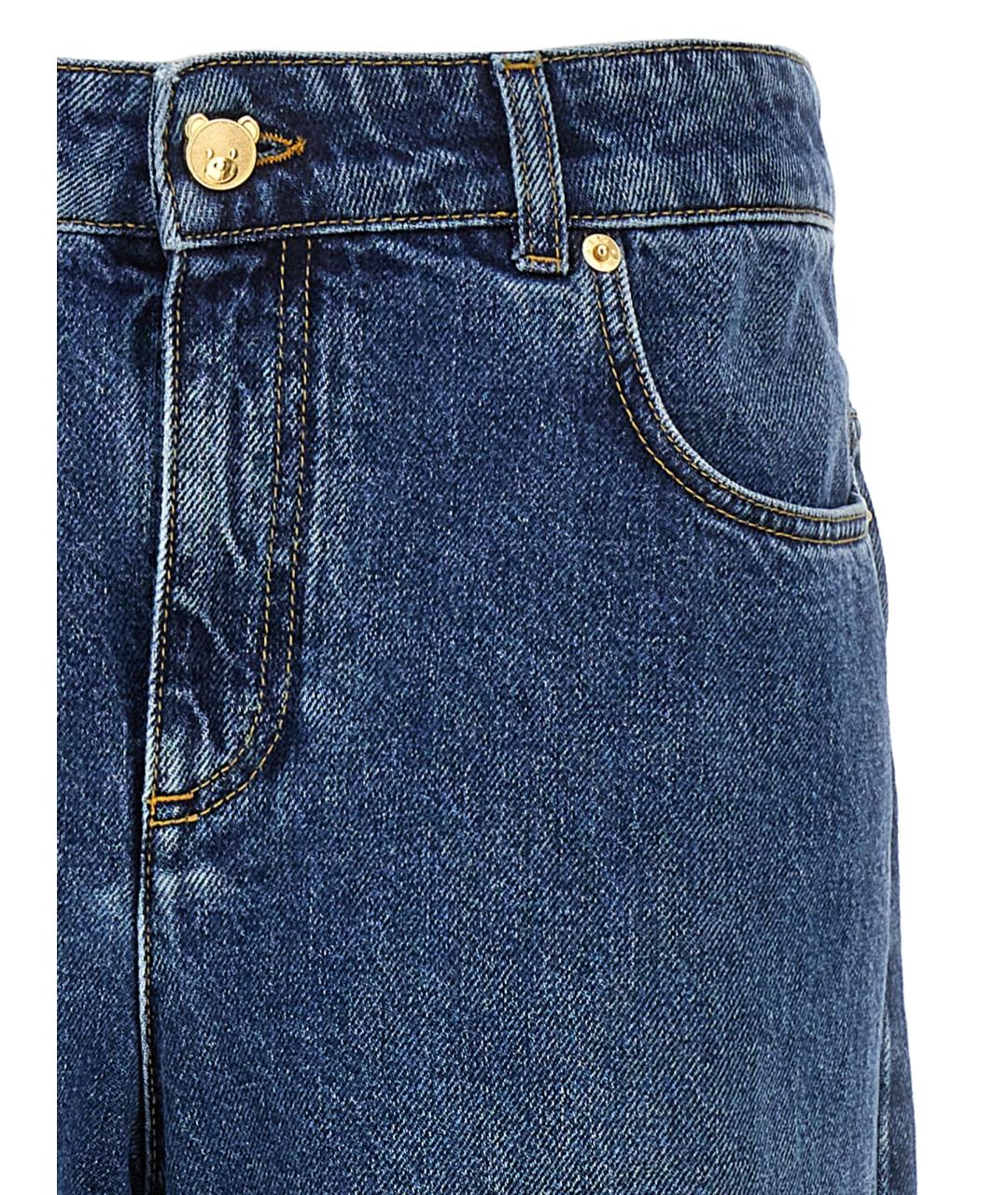 MOSCHINO Синие хлопковые прямые джинсы, фото 3