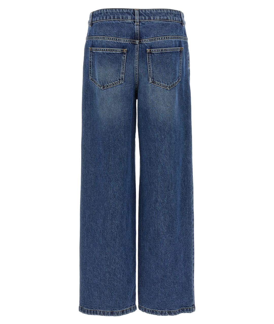 MOSCHINO Синие хлопковые прямые джинсы, фото 2