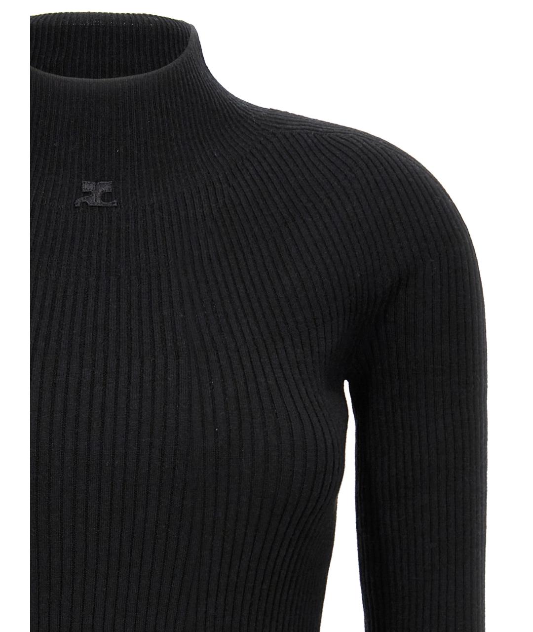 COURREGES Черное хлопковое повседневное платье, фото 3