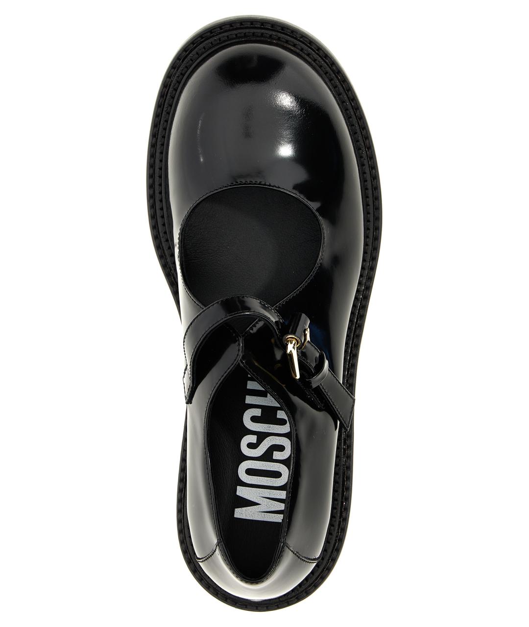 MOSCHINO Черные кожаные туфли, фото 4