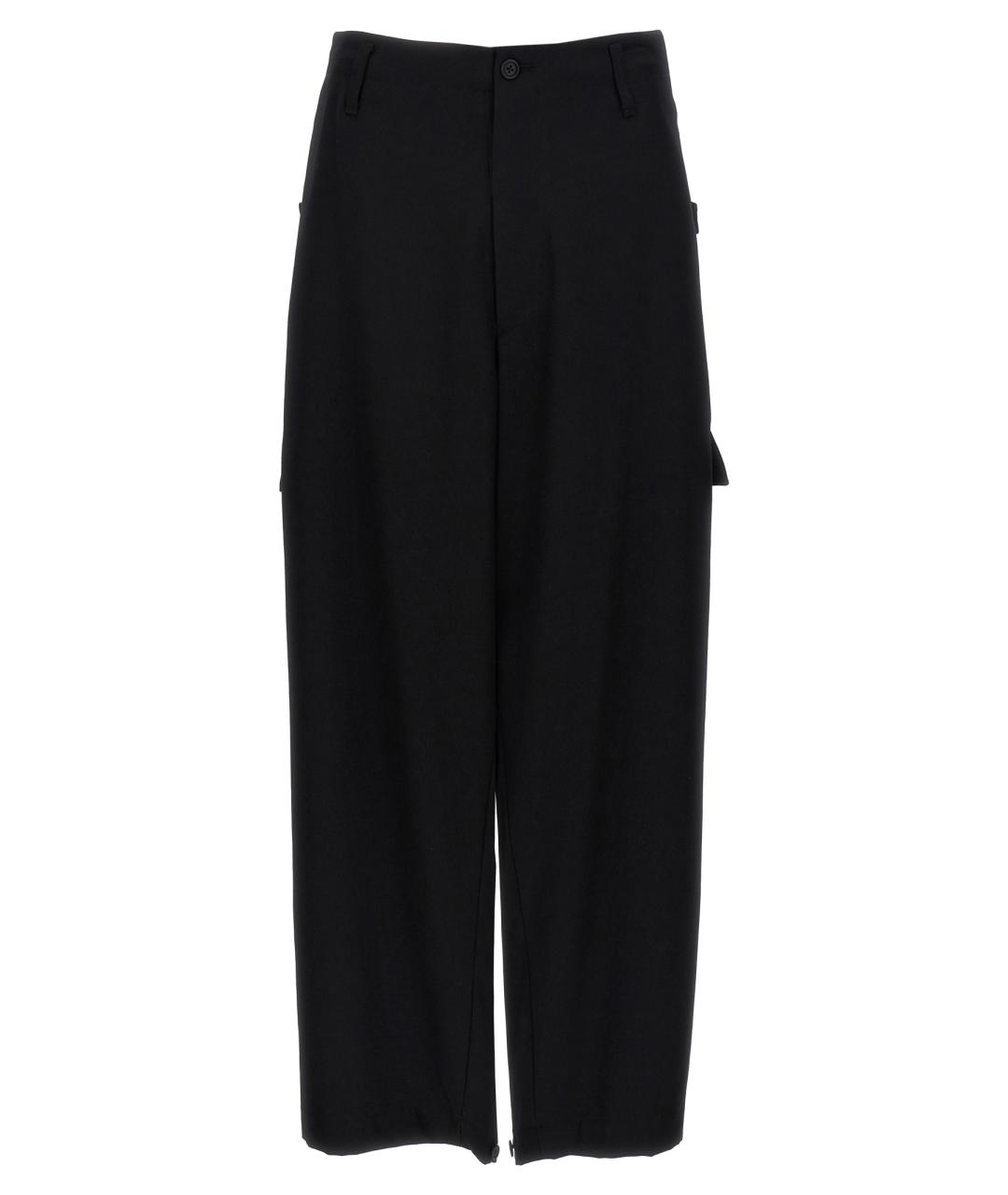 YOHJI YAMAMOTO Черные шерстяные повседневные брюки, фото 1