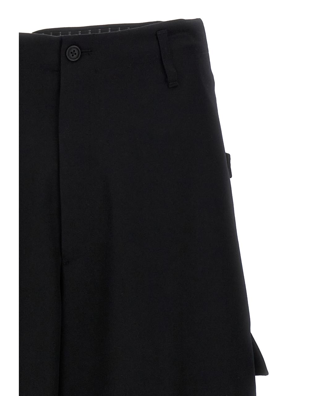 YOHJI YAMAMOTO Черные шерстяные повседневные брюки, фото 3