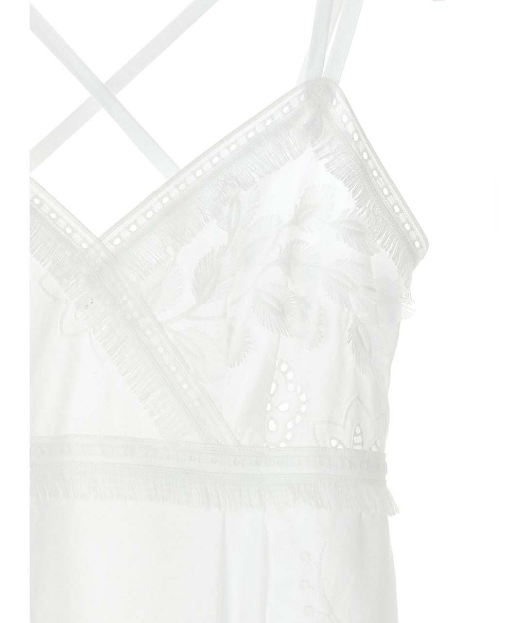 ALBERTA FERRETTI Белая хлопковая юбка макси, фото 3