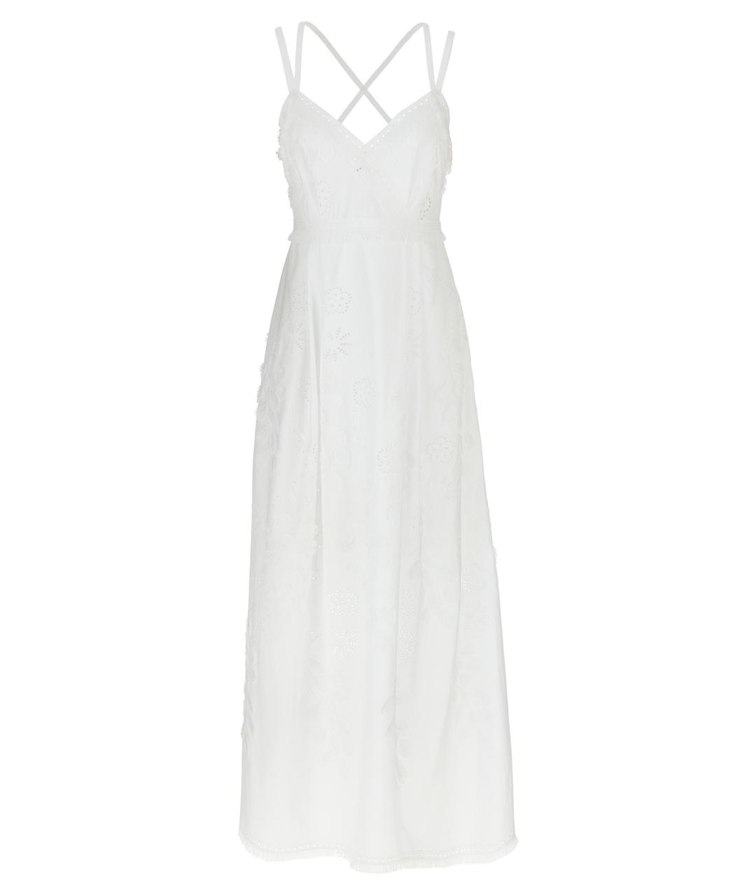 ALBERTA FERRETTI Белая хлопковая юбка макси, фото 1
