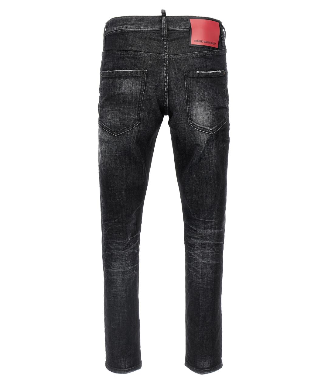 DSQUARED2 Черные хлопко-эластановые джинсы скинни, фото 2