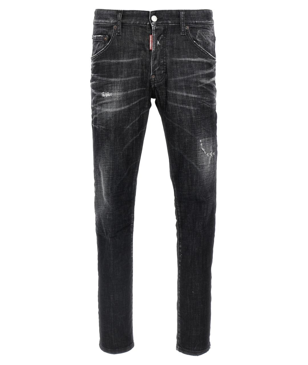 DSQUARED2 Черные хлопко-эластановые джинсы скинни, фото 1