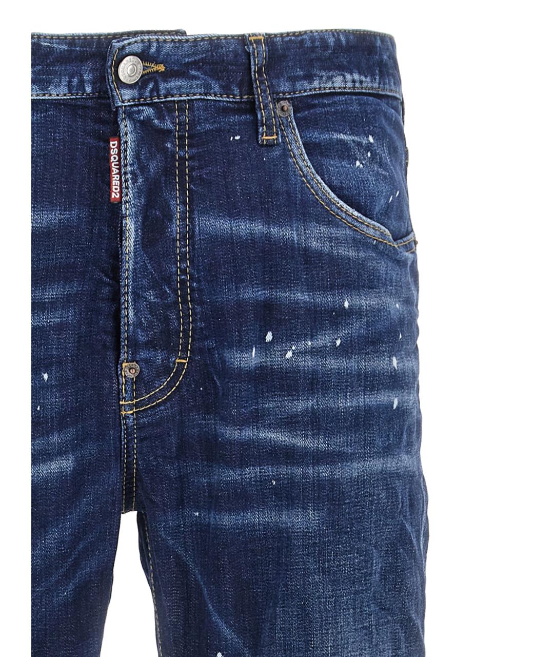 DSQUARED2 Синие хлопко-эластановые прямые джинсы, фото 3