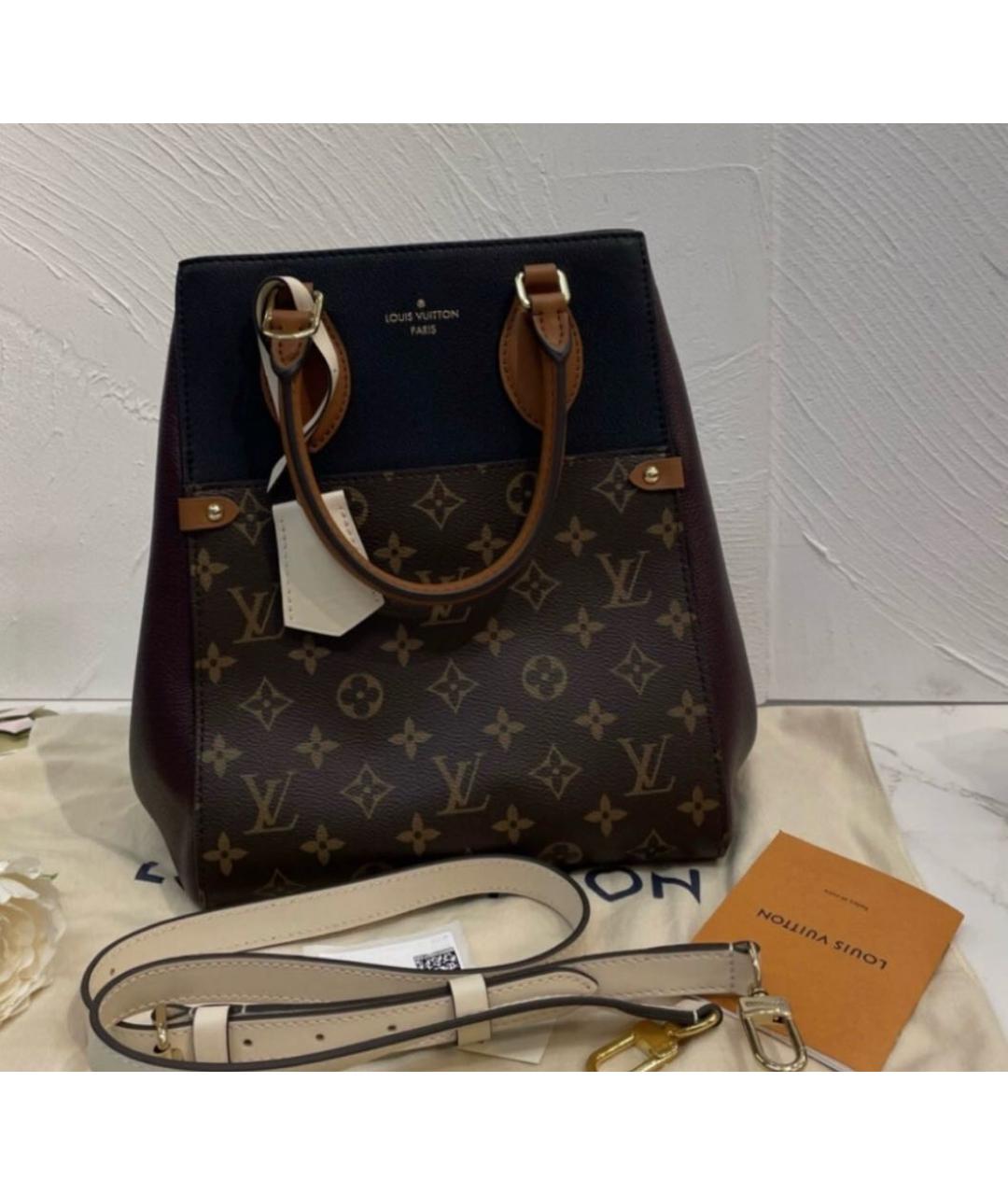 LOUIS VUITTON Коричневая кожаная сумка тоут, фото 4