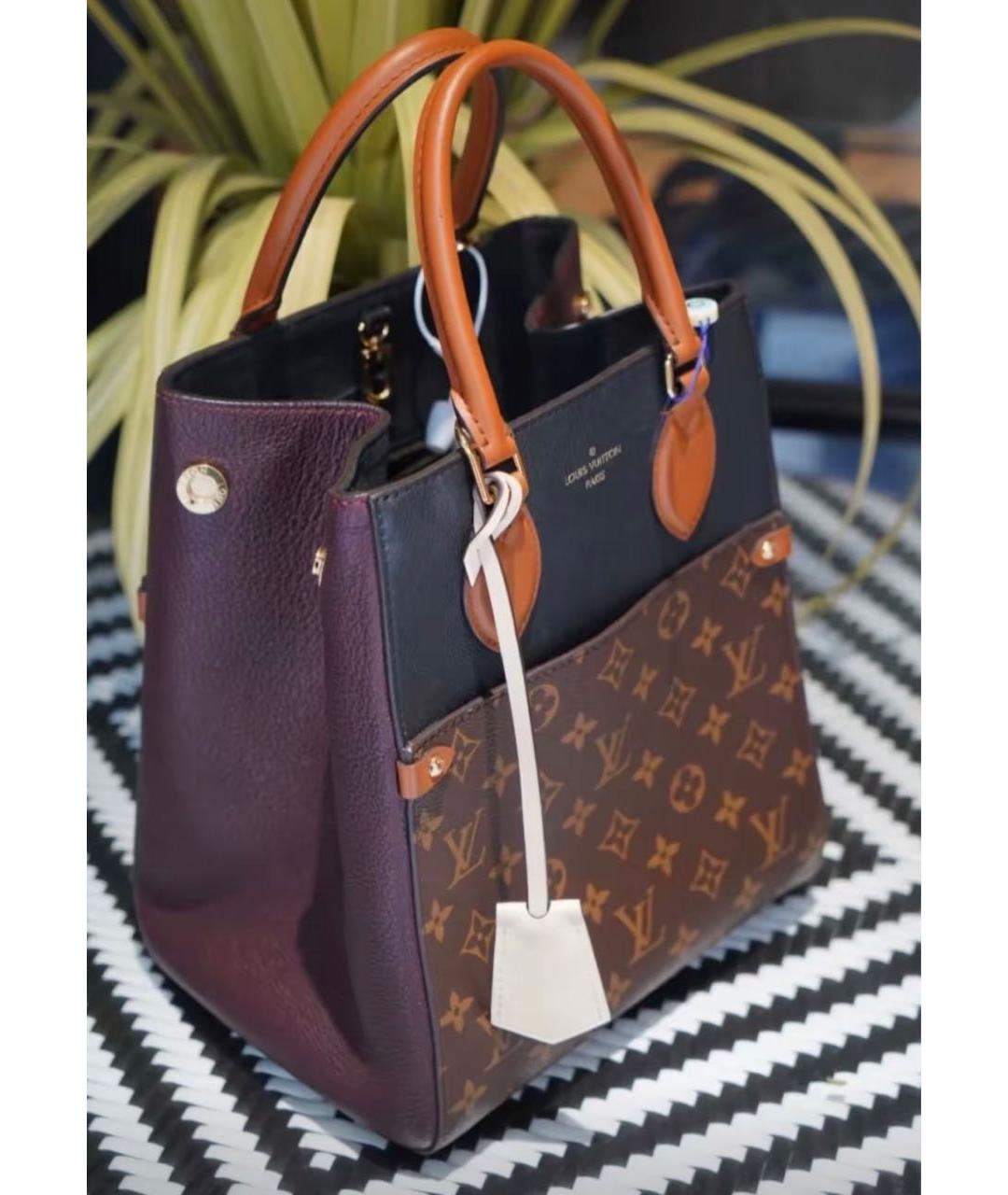 LOUIS VUITTON Коричневая кожаная сумка тоут, фото 2