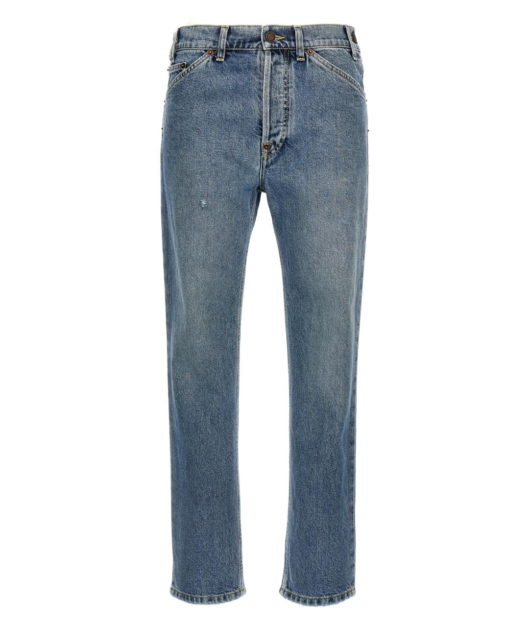 MOSCHINO Синие хлопковые прямые джинсы, фото 1