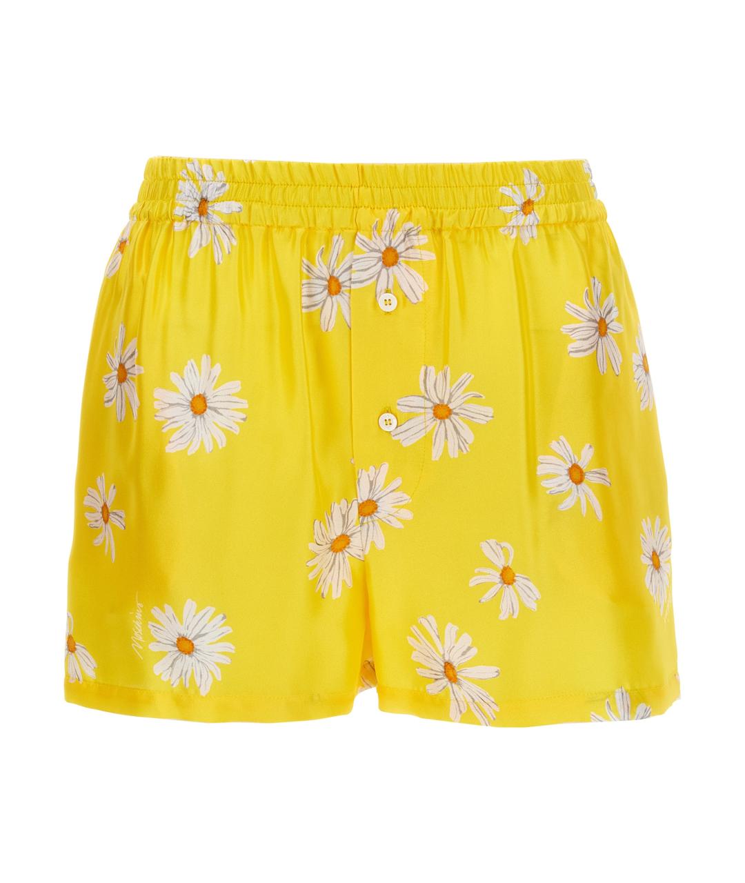 MOSCHINO Желтые шелковые шорты, фото 1