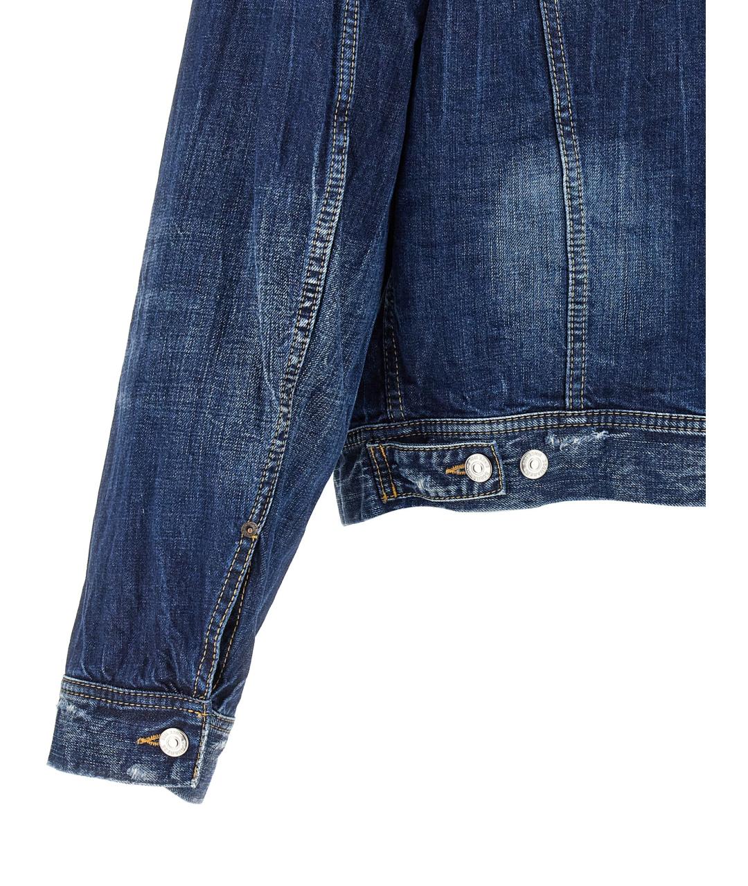 DSQUARED2 Синяя хлопковая куртка, фото 4
