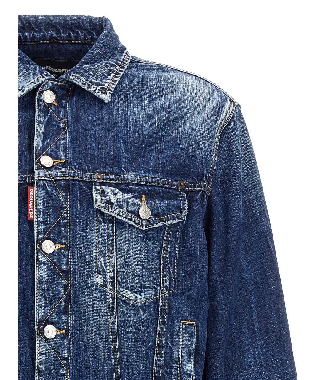 DSQUARED2 Синяя хлопковая куртка, фото 3