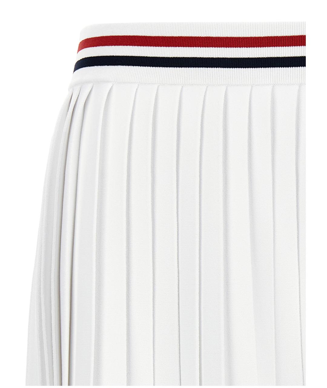 THOM BROWNE Белая вискозная юбка мини, фото 3