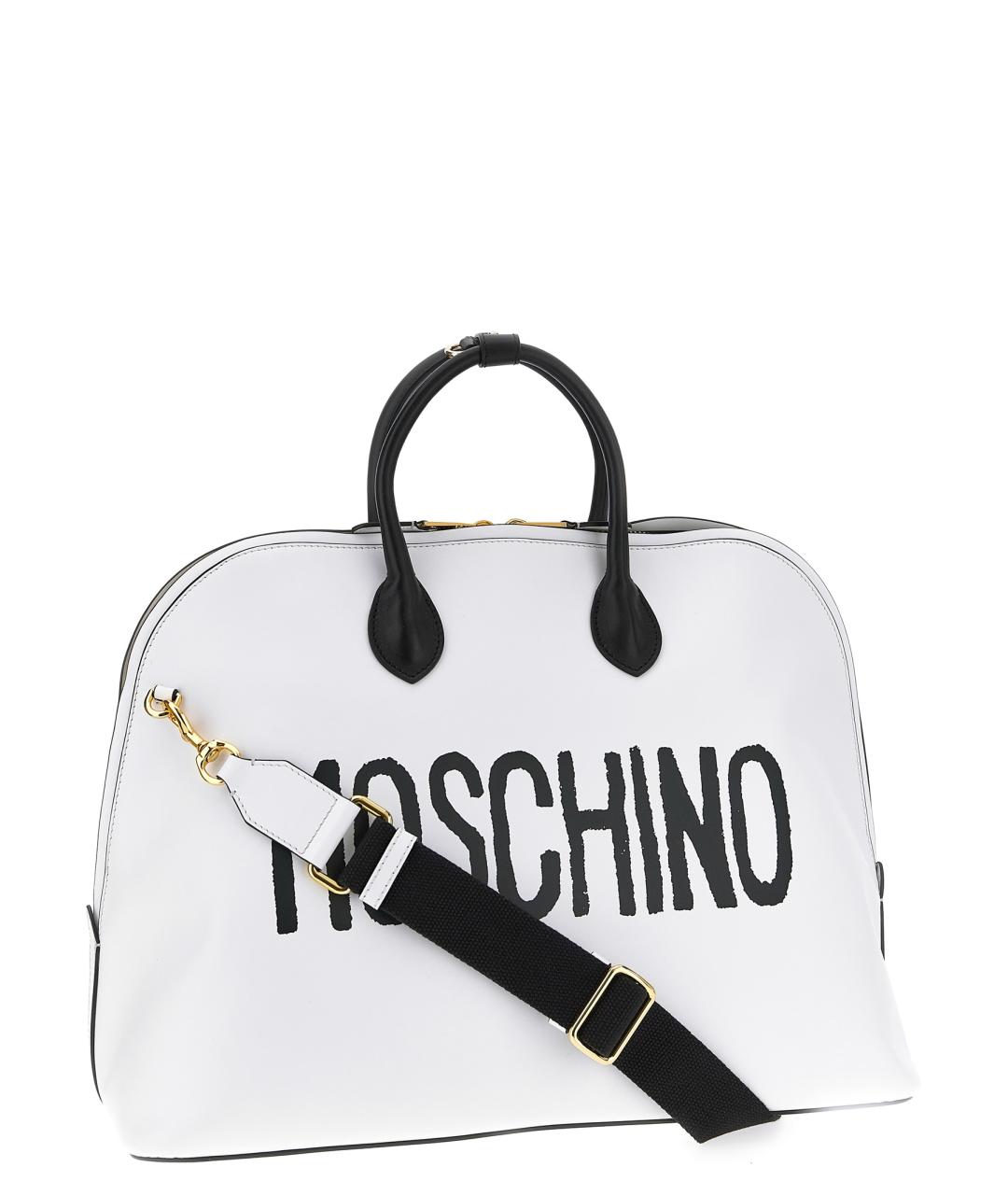 MOSCHINO Белая кожаная сумка тоут, фото 2