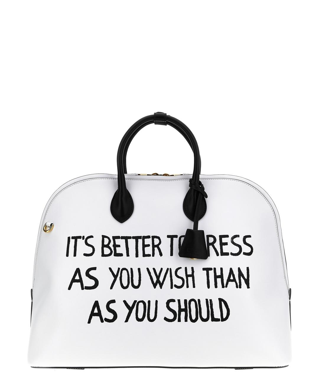 MOSCHINO Белая кожаная сумка тоут, фото 1