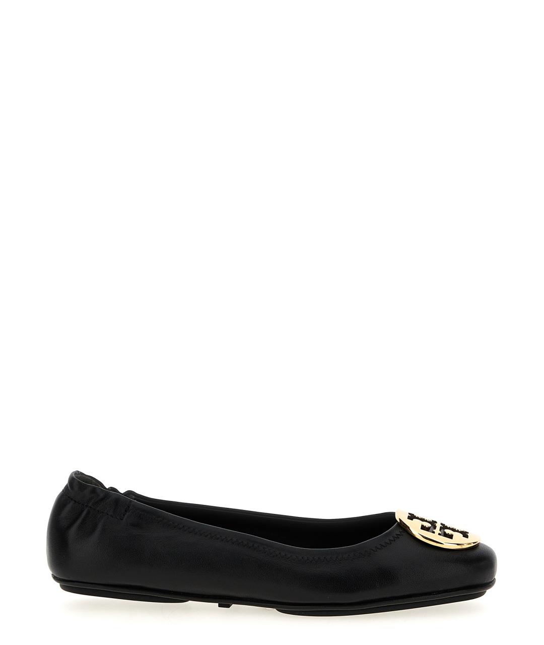 TORY BURCH Черные кожаные балетки, фото 1