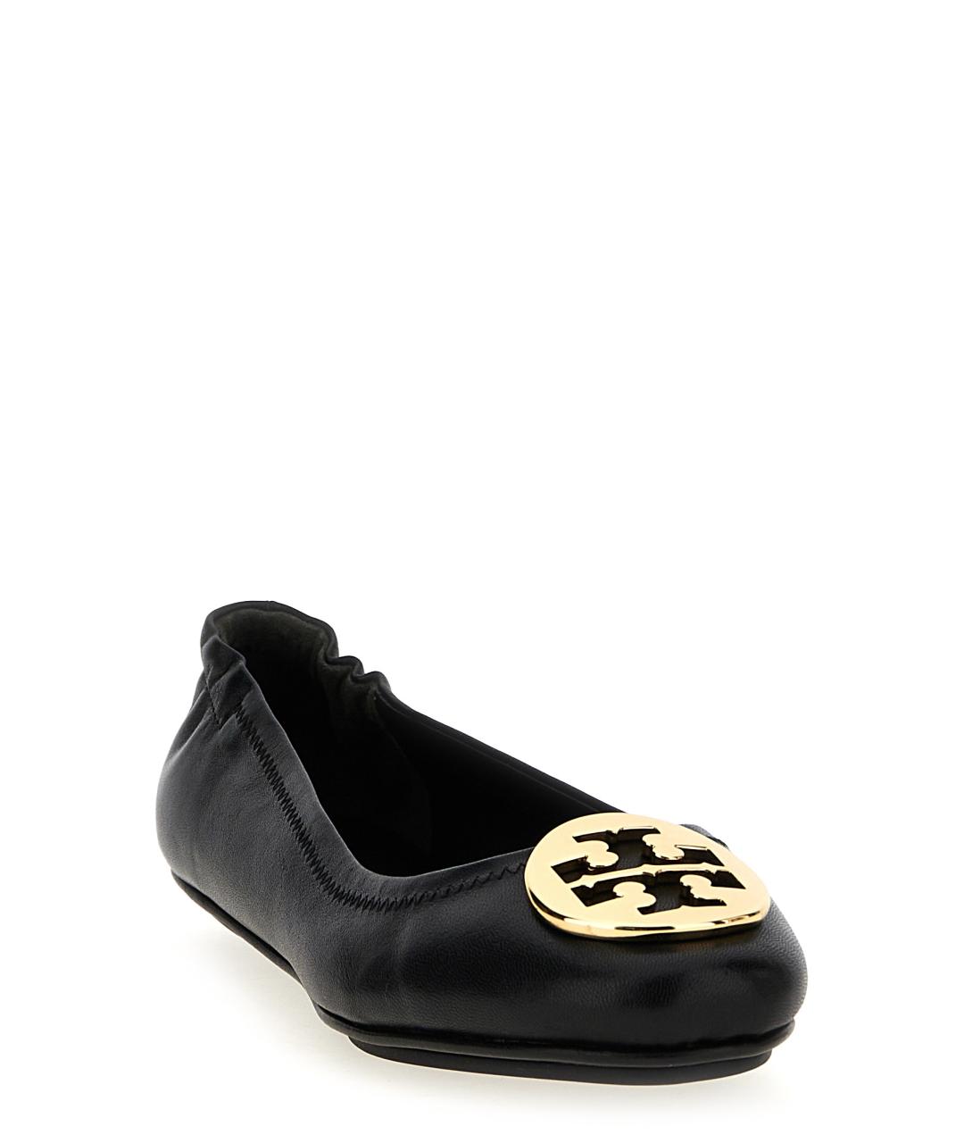 TORY BURCH Черные кожаные балетки, фото 2
