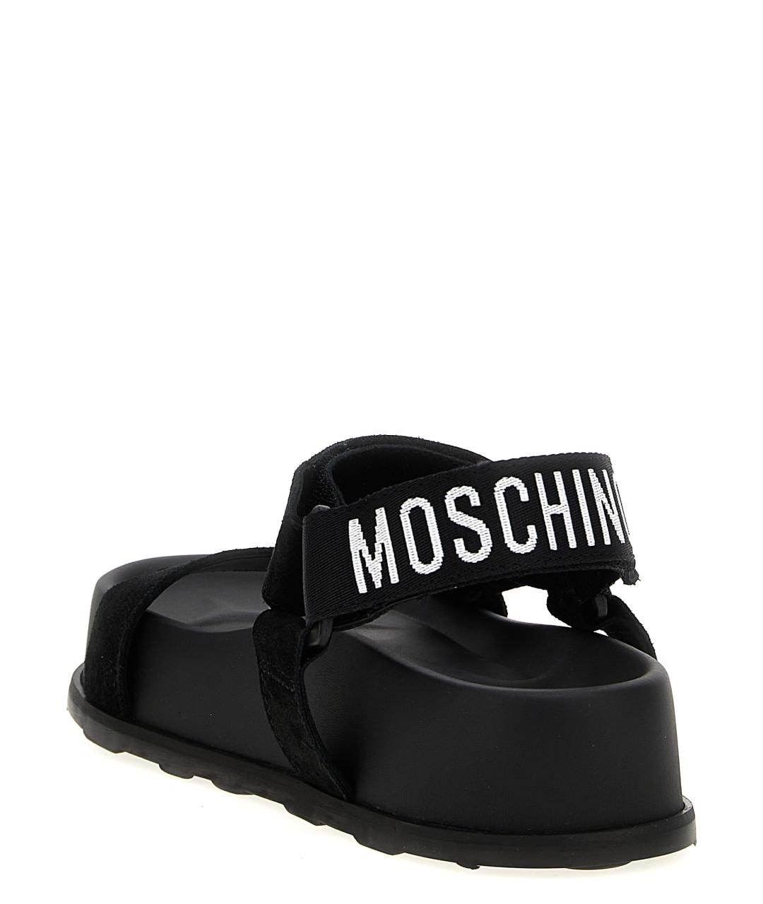 MOSCHINO Черные кожаные сандалии, фото 3