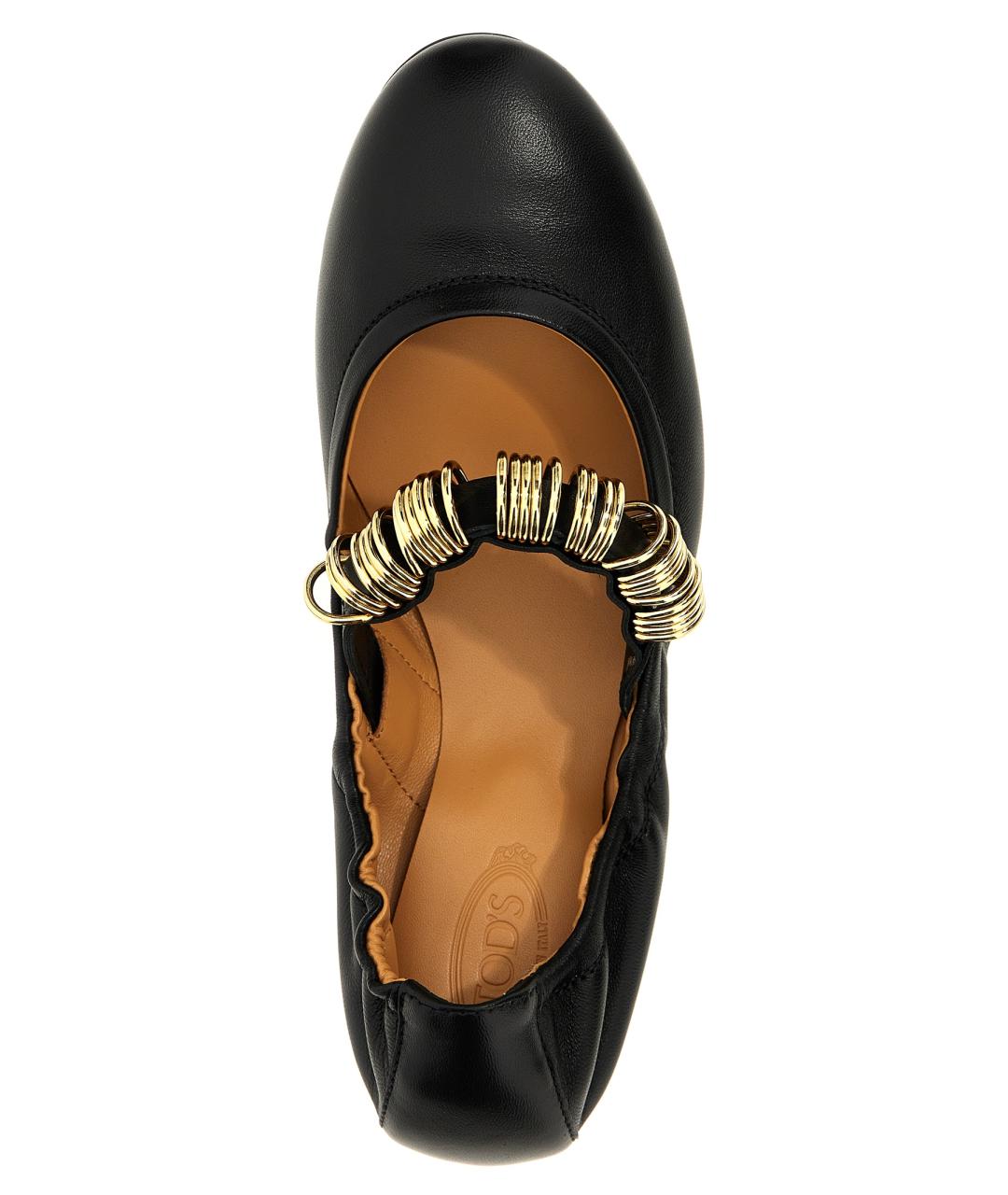 TOD'S Черные кожаные балетки, фото 4
