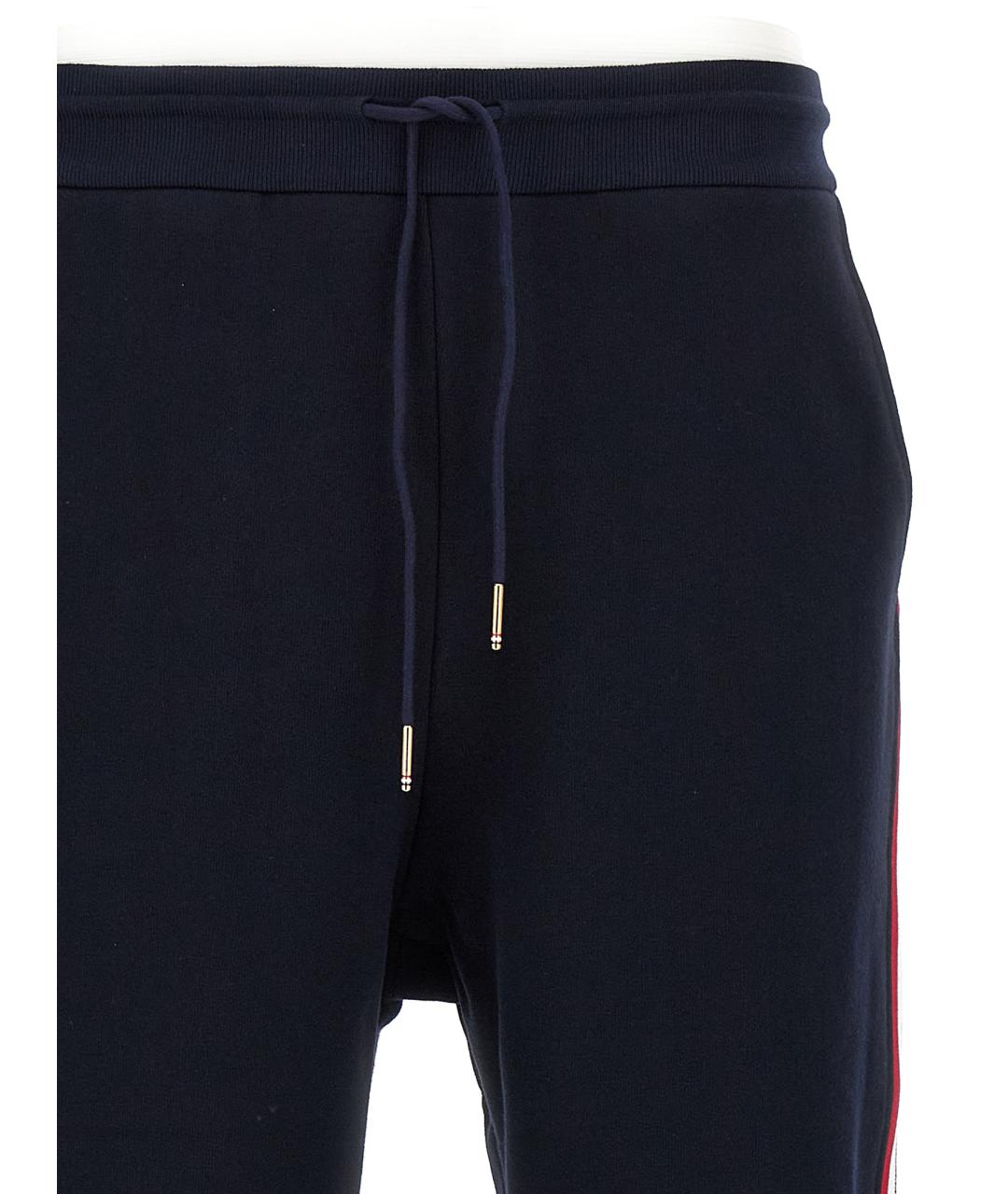 THOM BROWNE Синие хлопковые повседневные брюки, фото 4