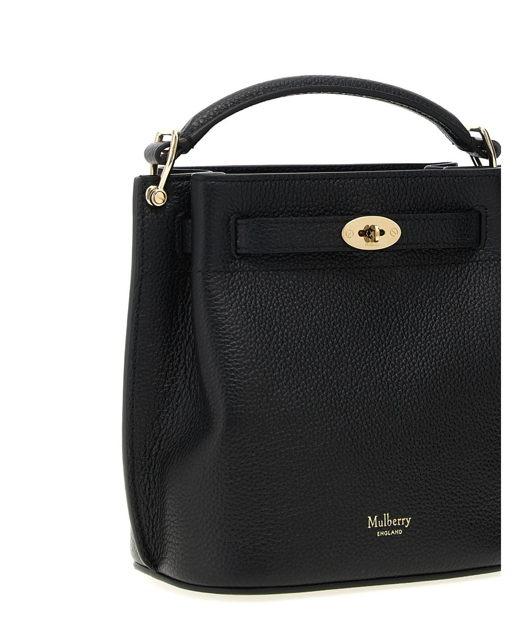 MULBERRY Черная кожаная сумка тоут, фото 3