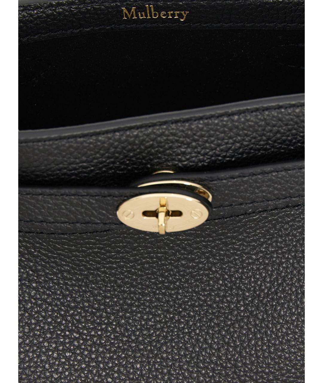 MULBERRY Черная кожаная сумка тоут, фото 4