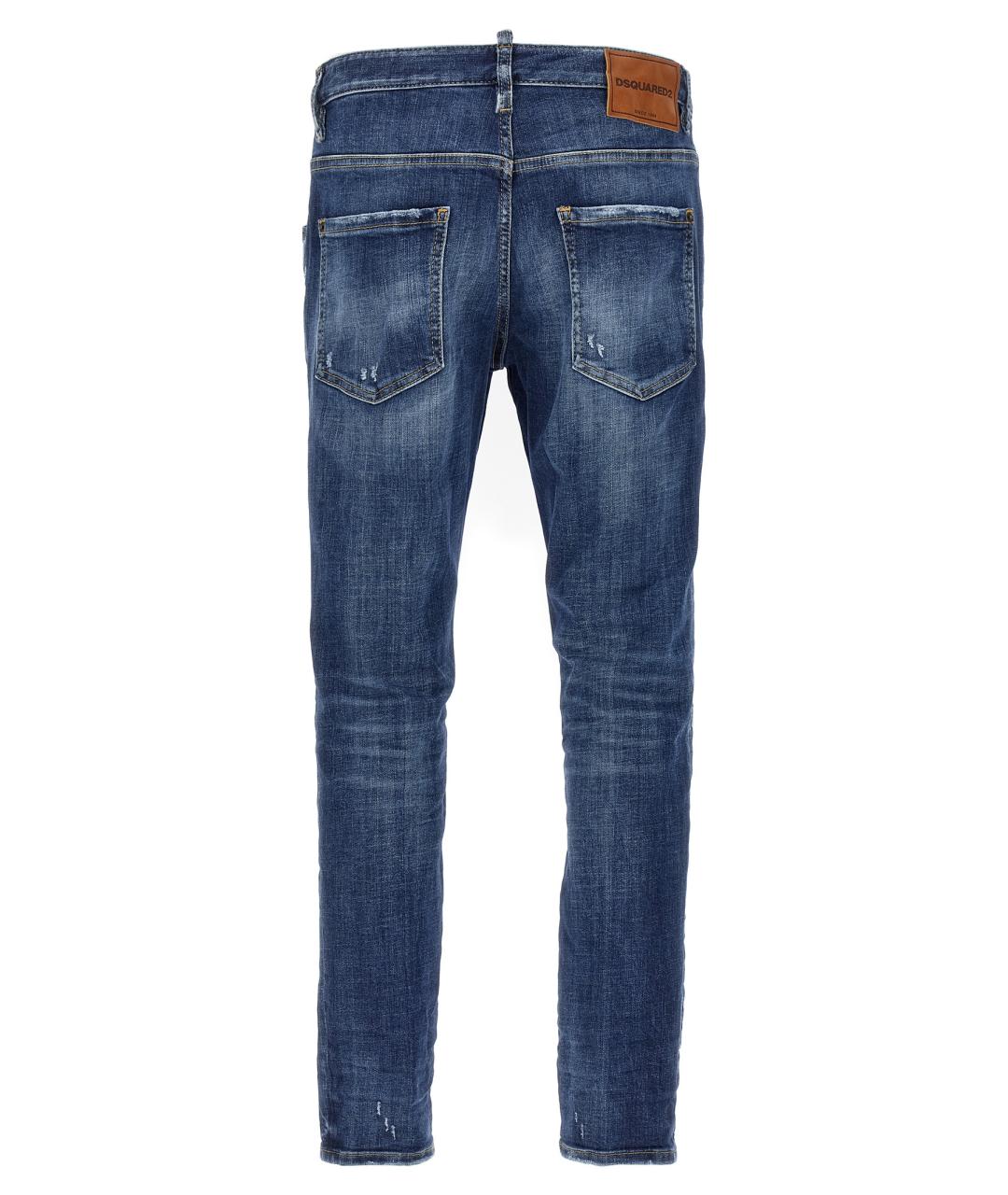 DSQUARED2 Синие хлопковые прямые джинсы, фото 2