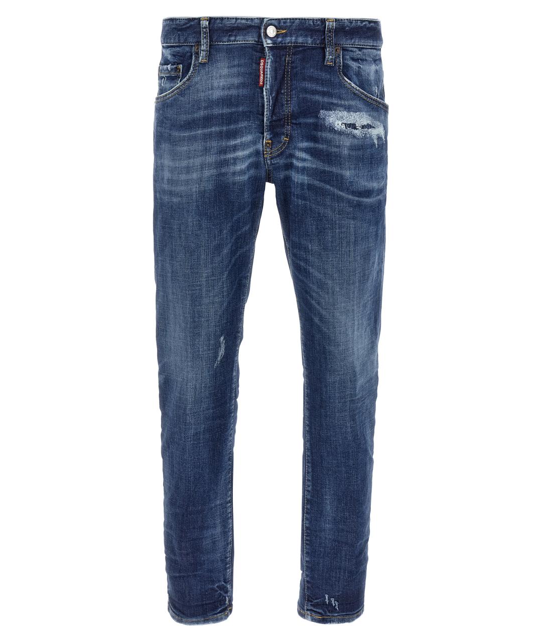 DSQUARED2 Синие хлопковые прямые джинсы, фото 1