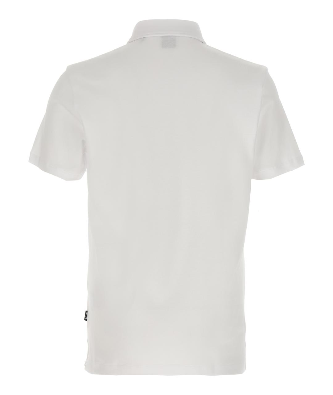 HUGO BOSS Белое хлопковое поло с коротким рукавом, фото 2