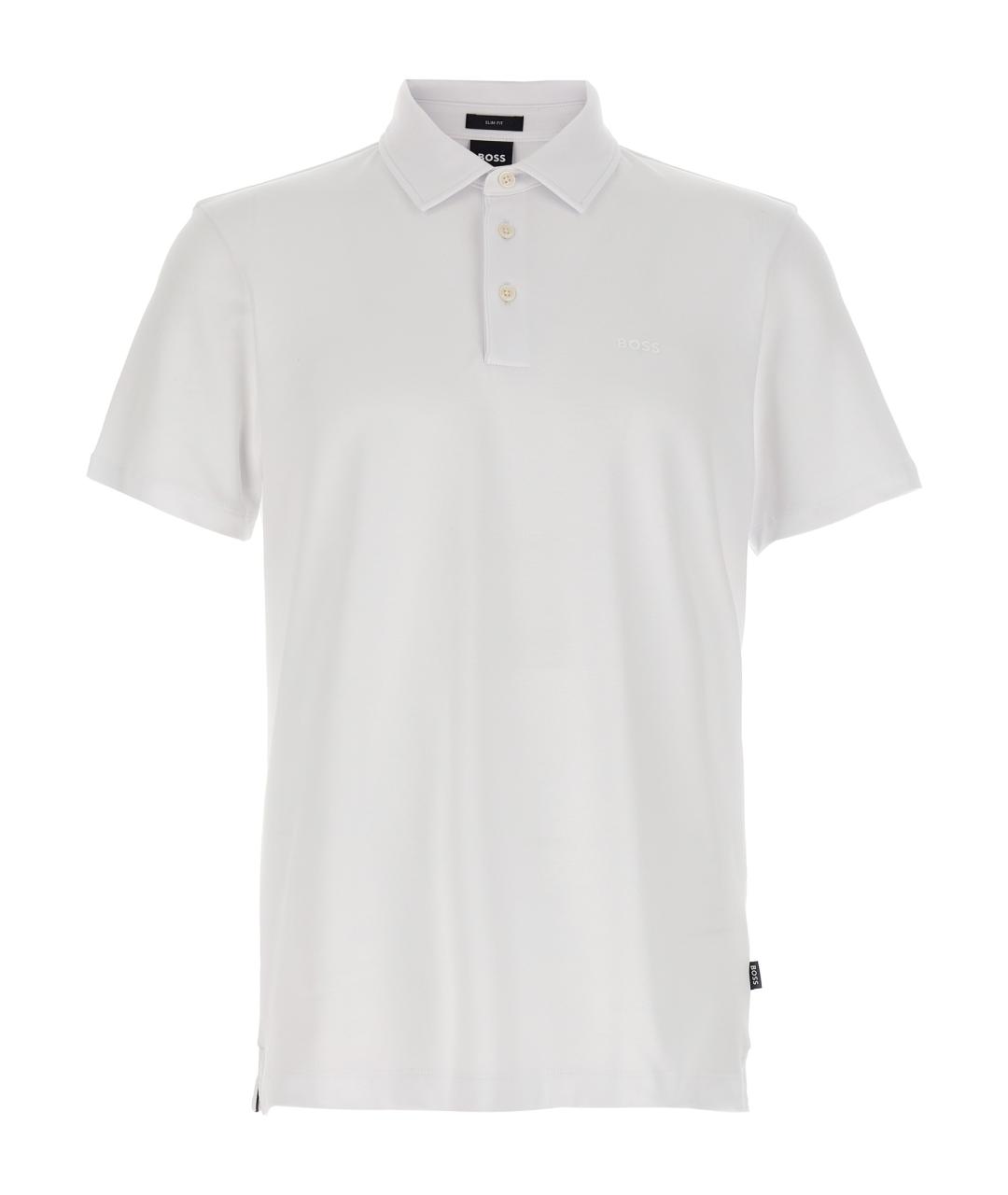 HUGO BOSS Белое хлопковое поло с коротким рукавом, фото 1