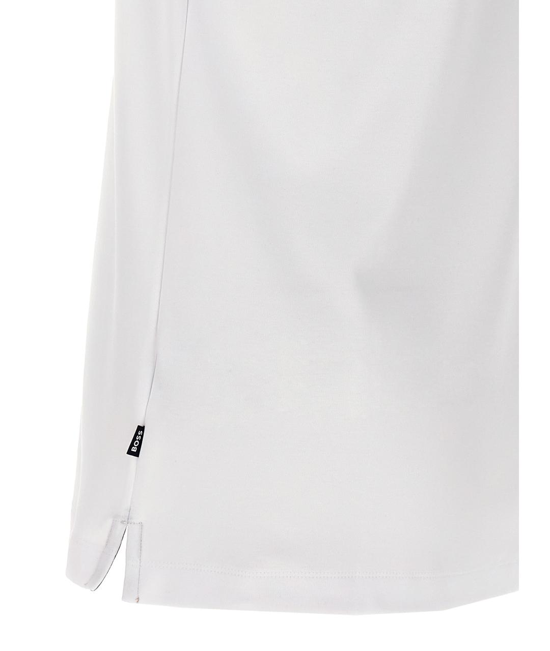 HUGO BOSS Белое хлопковое поло с коротким рукавом, фото 4