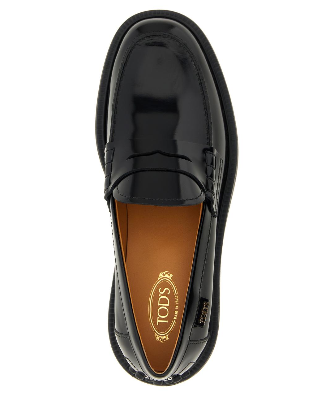 TOD'S Черные кожаные лоферы, фото 4