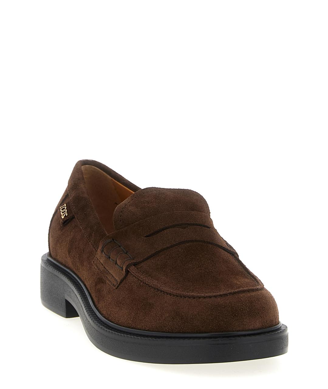 TOD'S Коричневые замшевые лоферы, фото 2