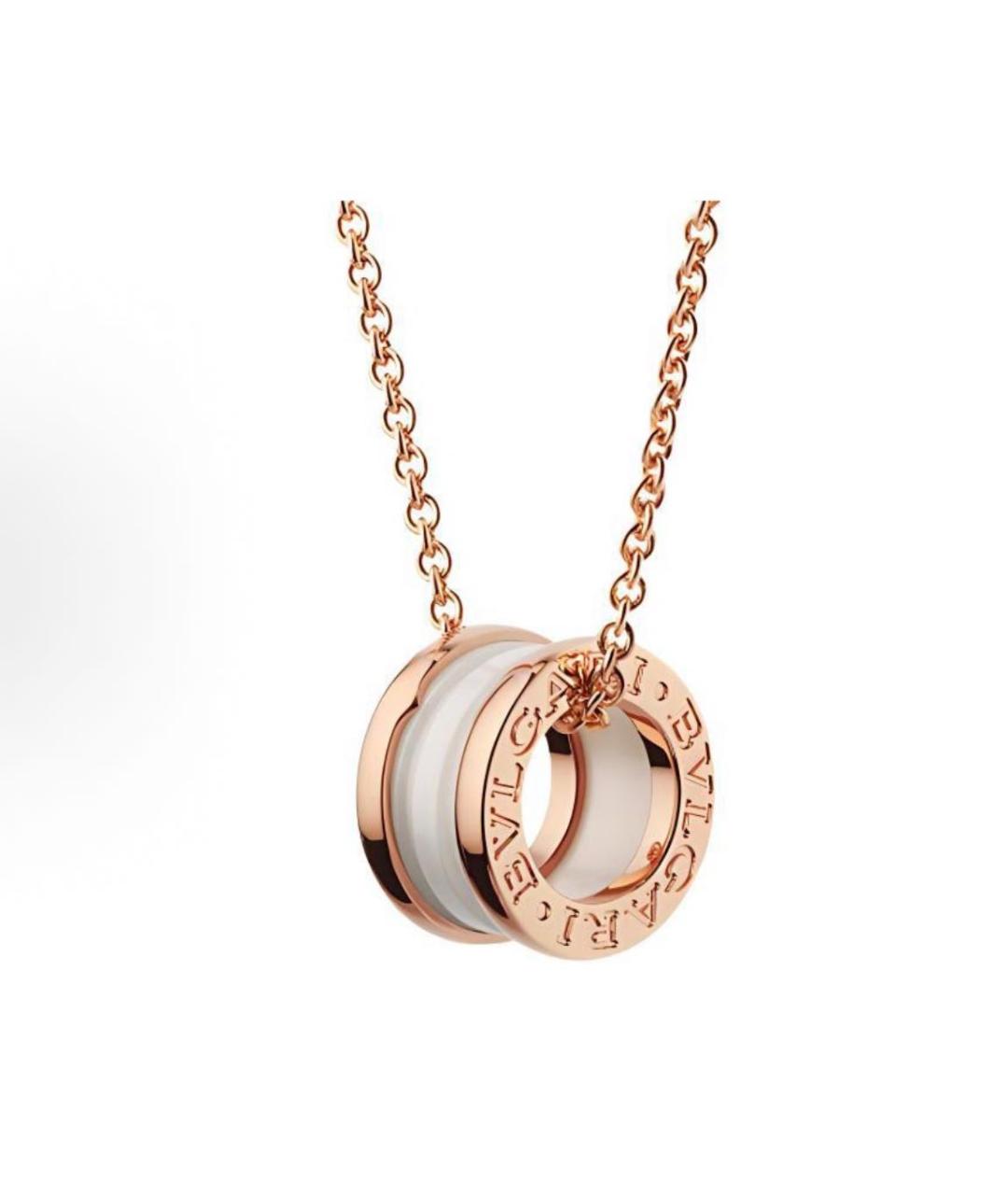 BVLGARI Белая подвеска из розового золота, фото 4
