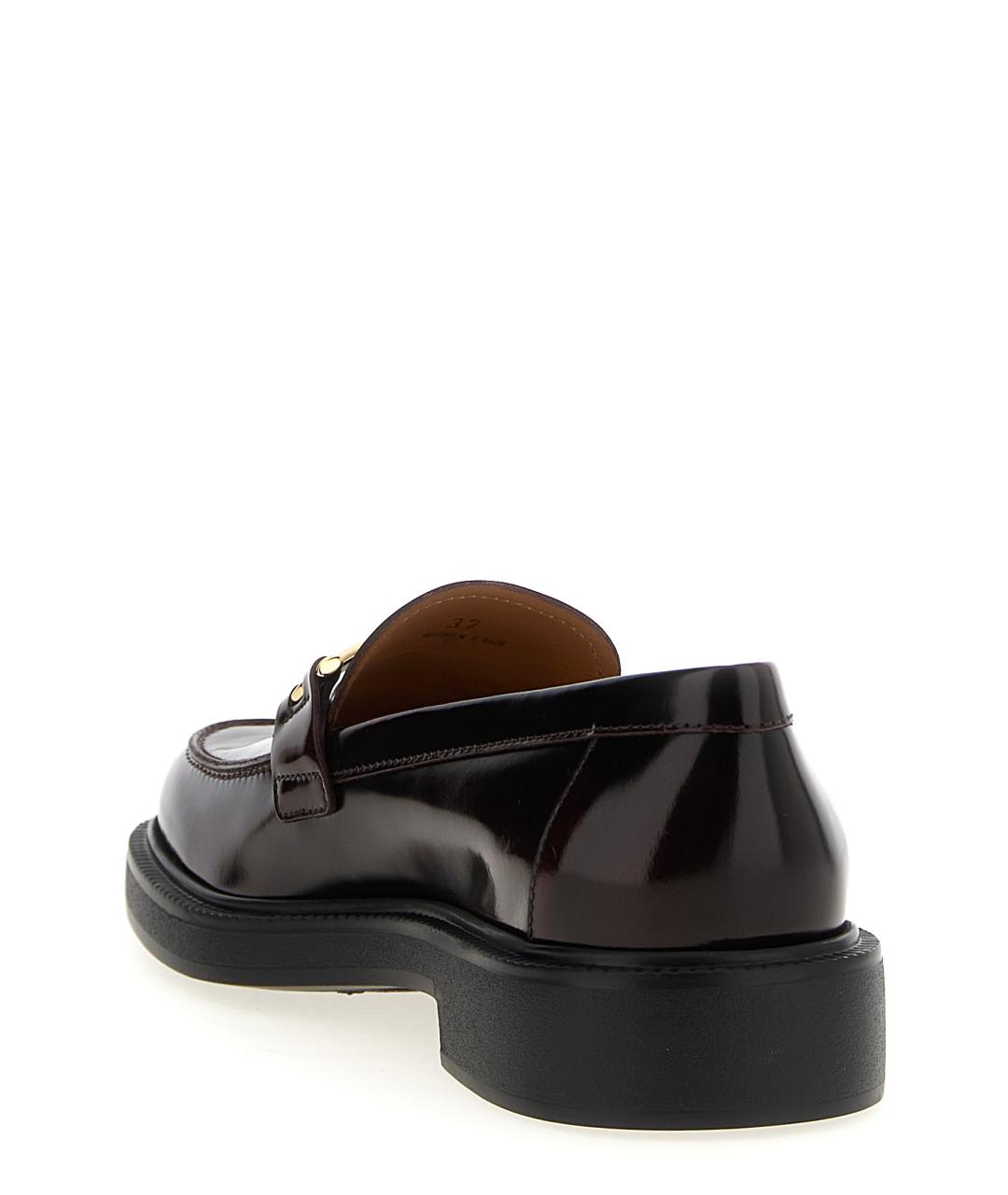TOD'S Бордовые кожаные лоферы, фото 3