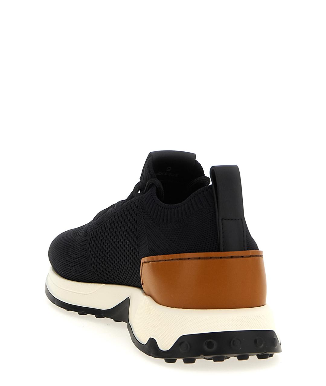 TOD'S Черные текстильные низкие кроссовки / кеды, фото 3