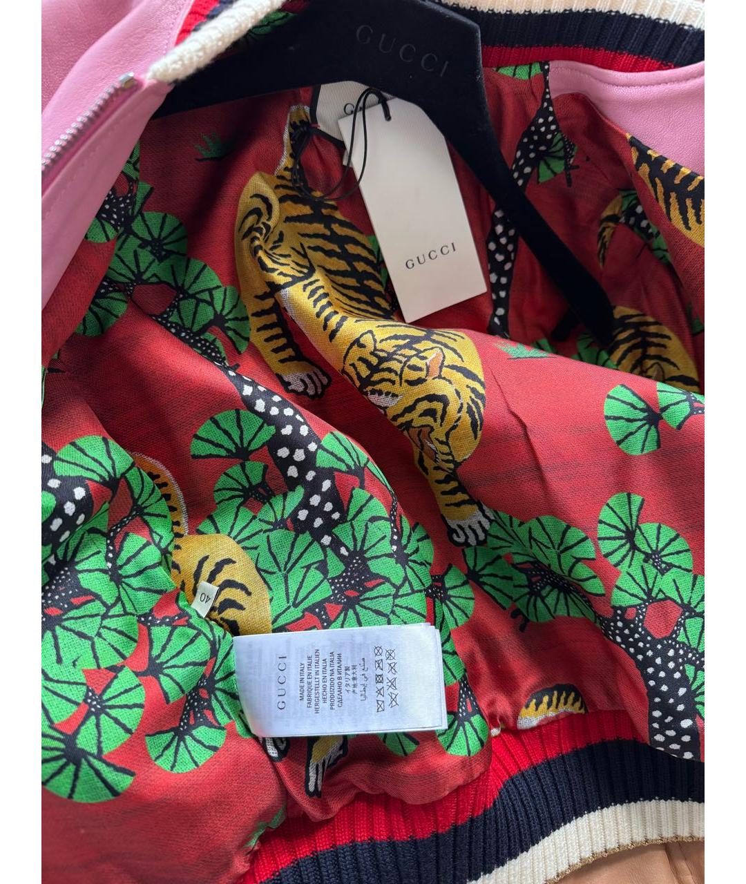 GUCCI Розовая кожаная куртка, фото 6