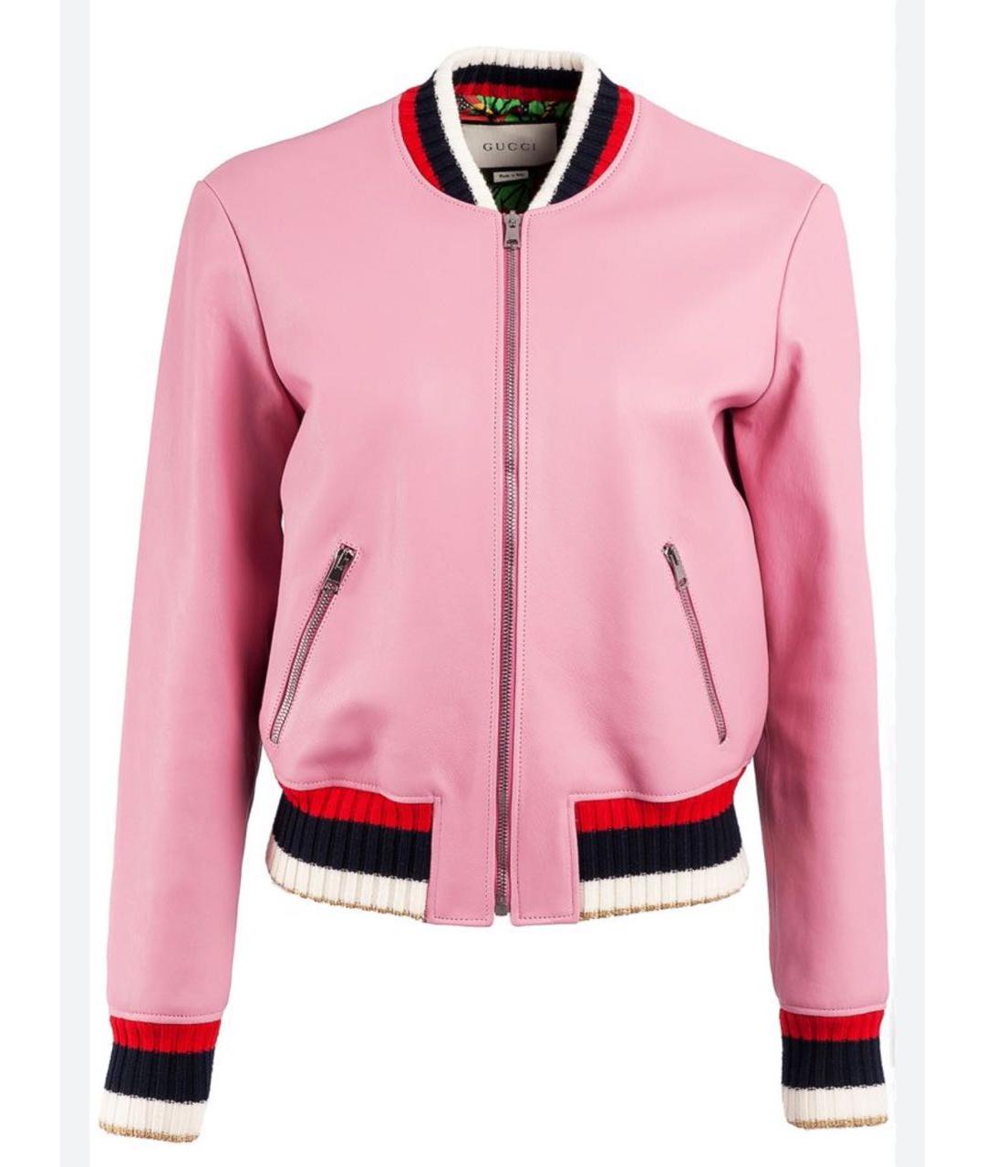 GUCCI Розовая кожаная куртка, фото 2