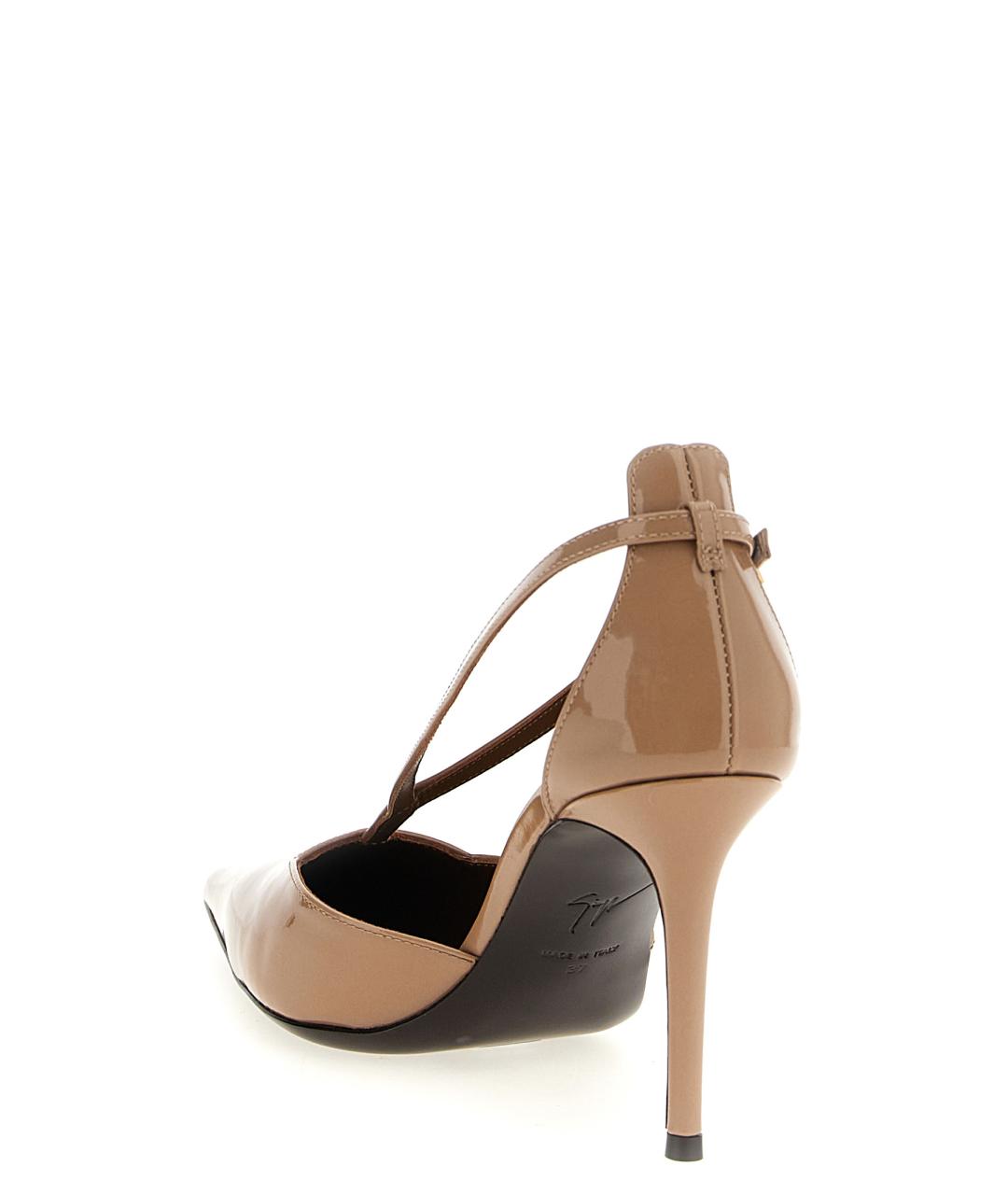 GIUSEPPE ZANOTTI DESIGN Бежевые туфли из лакированной кожи, фото 3