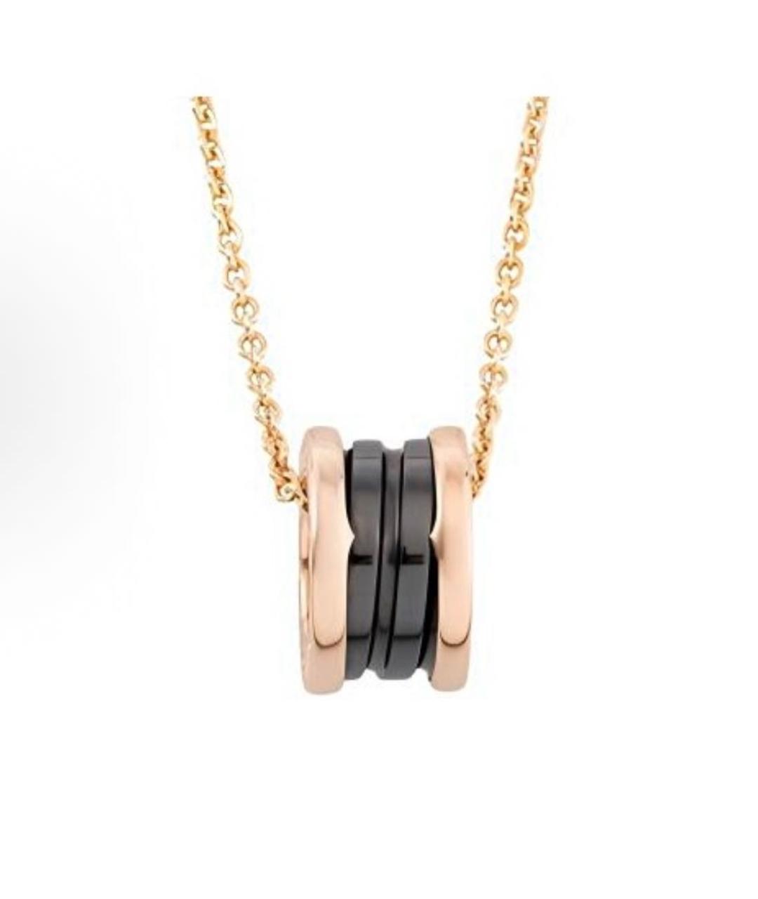 BVLGARI Черная подвеска из розового золота, фото 2