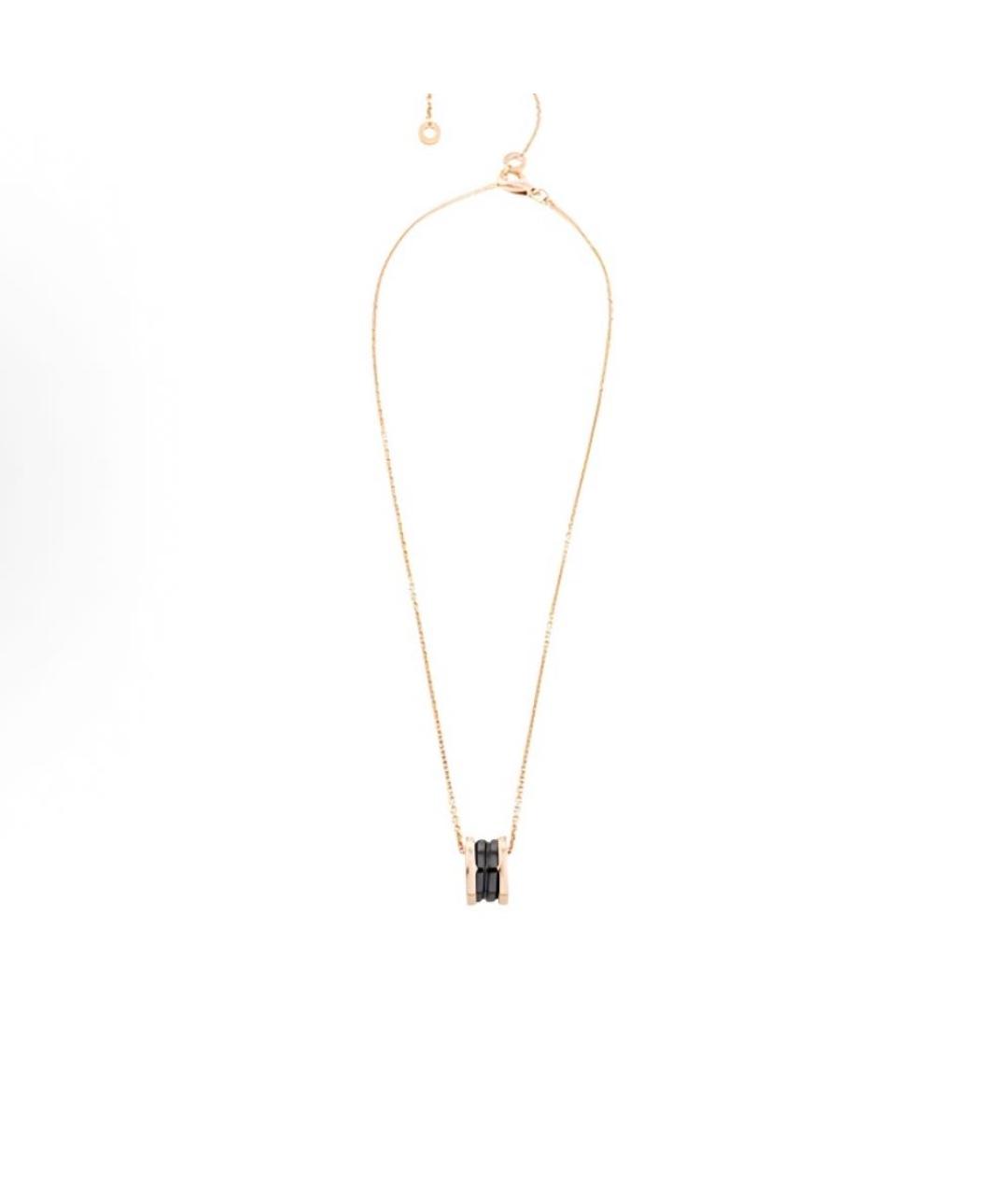 BVLGARI Черная подвеска из розового золота, фото 4