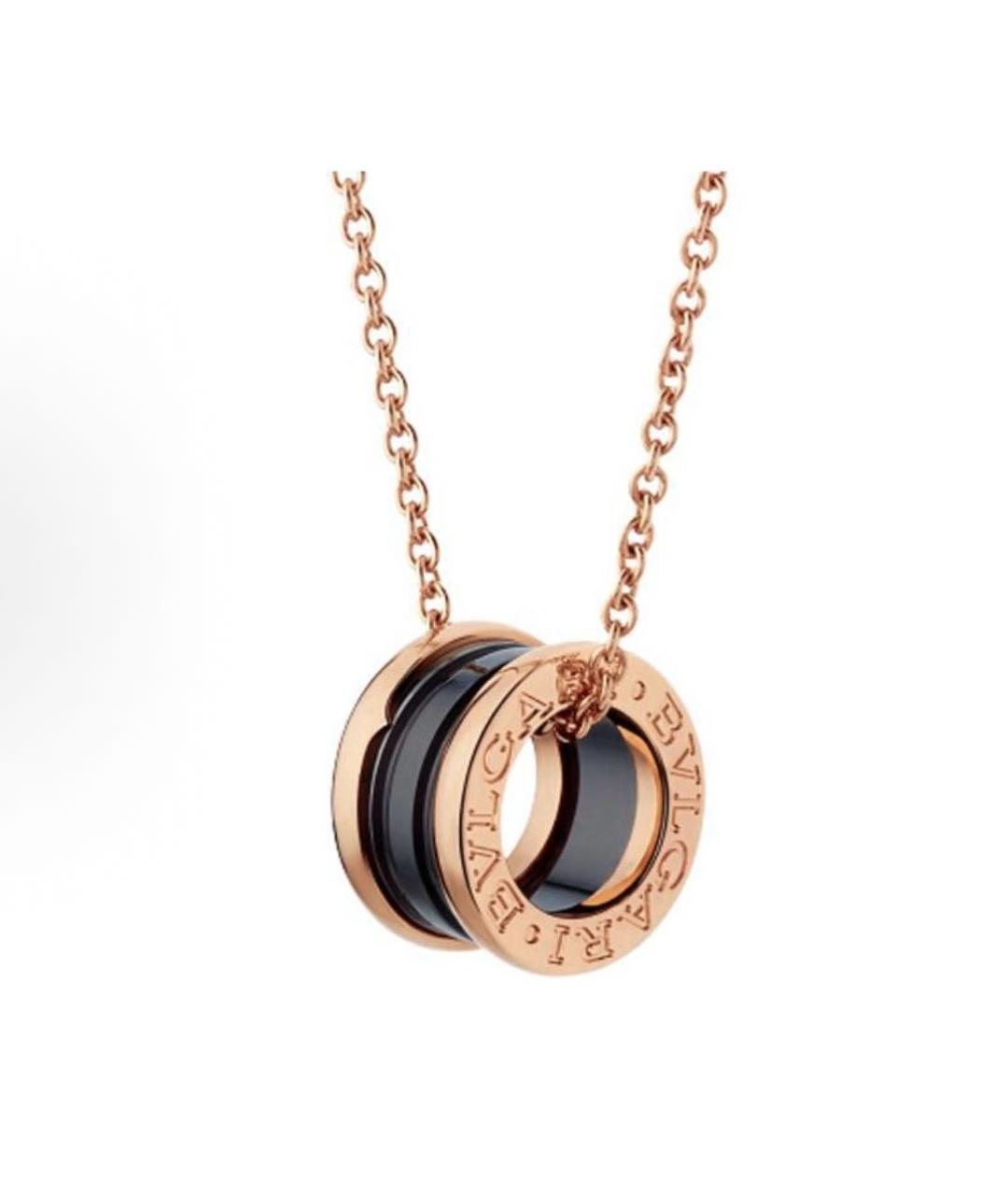 BVLGARI Черная подвеска из розового золота, фото 6
